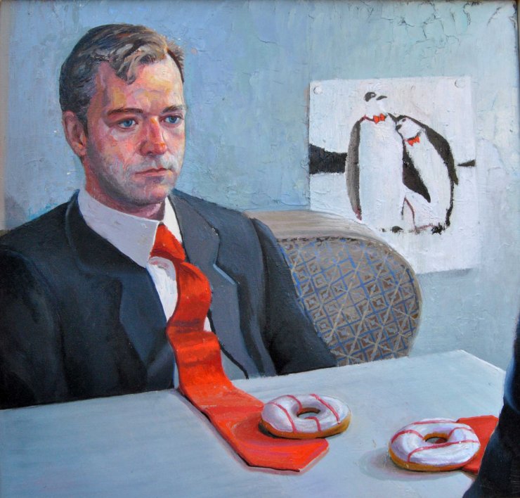 pink stripes and penguins small
